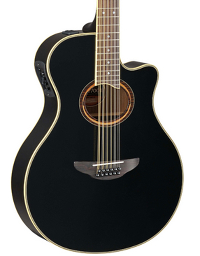 Yamaha APX 12-String Acoustic Electric - Black 12-String Thinline Cutaway Acoustic-Electric Guitar