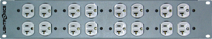 Lightronics EP82 8-Channel Edison Duplex Outlet Panel, 2 Rack Units