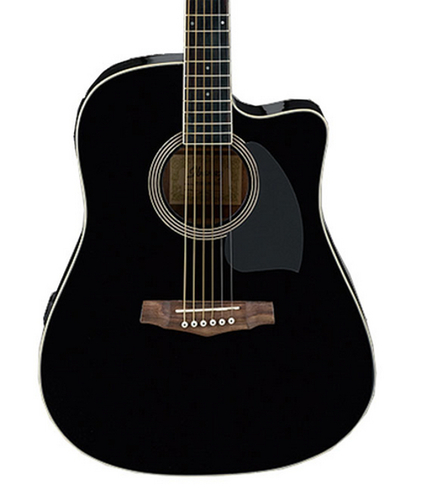 Ibanez PF15ECE-BK Electric Acoustic Guitar With Black Finish