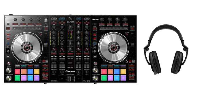 Pioneer DDJ-SX2-PK1-K DDJ-SX2 DJ Controller Bundle With HDJ2000 Headphones