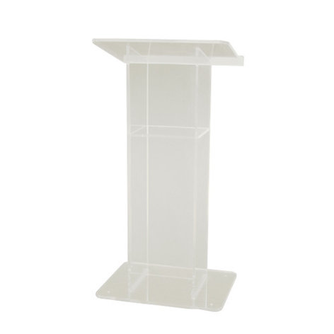 AmpliVox SN354010 "H"-Style Acrylic Lectern With Shelf, Frosted
