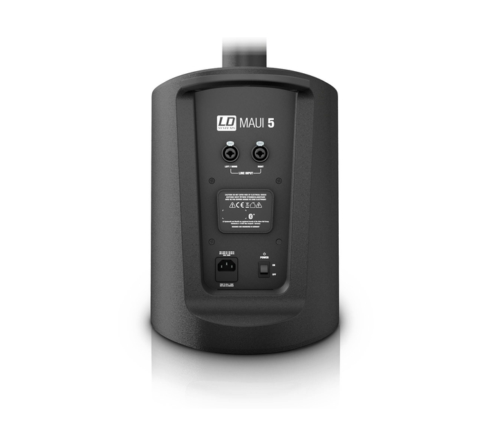 LD Systems MAUI 5 GO Ultra-Portable Battery-Powered Column PA System With Mixer & Bluetooth, Black