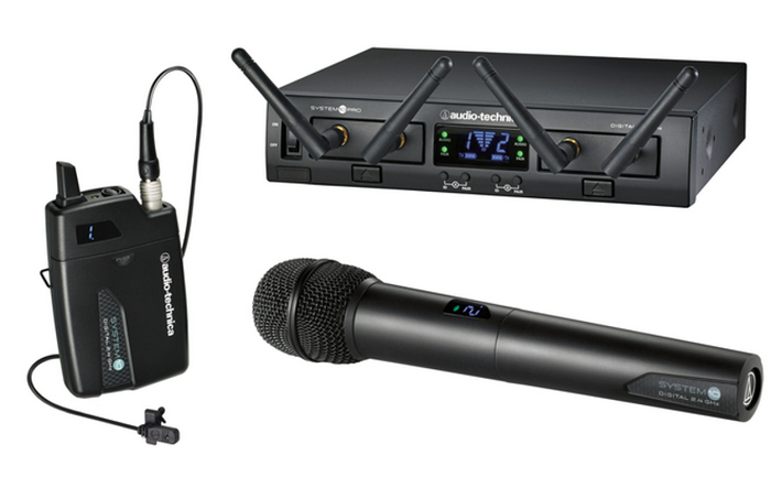 Audio-Technica ATW-1312/L Wireless Lavalier Combo Bundle With Mic Stand + Case + XLR & Cat6 Cables