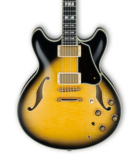 Ibanez AS200AYS Vintage Yellow Sunburst Artstar Series Semi-Hollowbody Electric Guitar With Hardshell Case