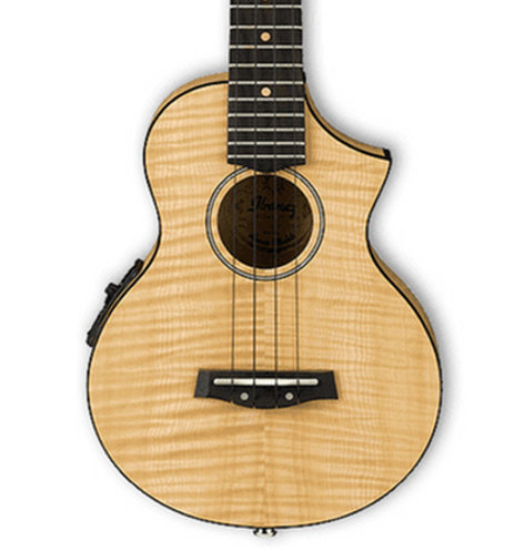 Ibanez UEW12E Open Pore Natural UEW Series Acoustic/Electric Cutaway Concert Ukulele With UK-300T Preamp