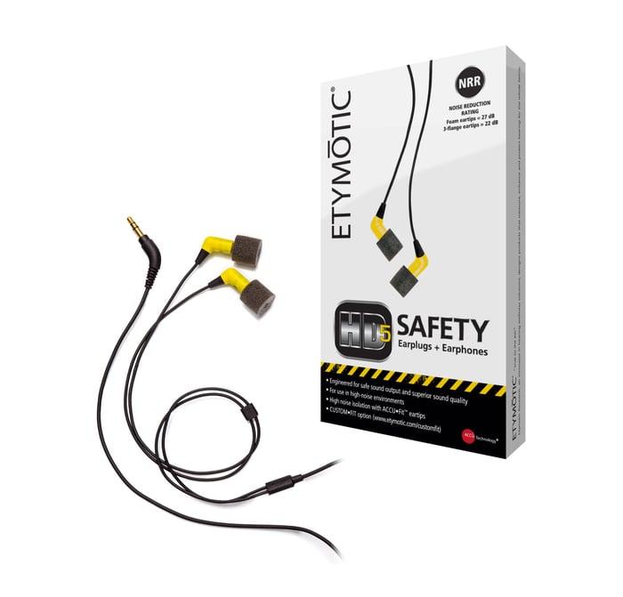 Etymotic Research ERHD-5-SAFETY HD•Safety™ Earplugs + Earphones