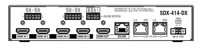 AMX SDX-414-DX Solecis 4x1 4K HDMI Digital Switcher With DXLink Output