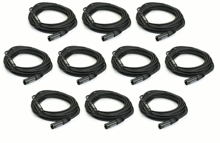 Whirlwind MK425-PK10-K Microphone Cable Bundle With 10 MK425 XLR Microphone Cables