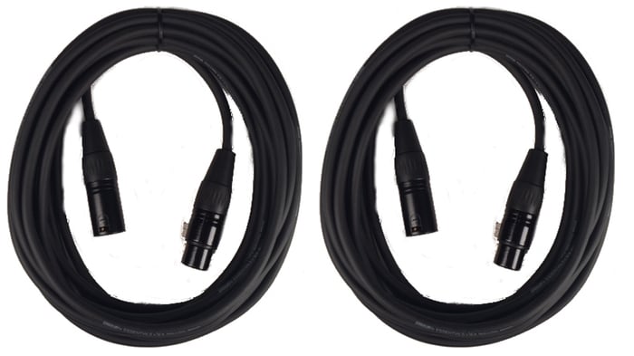 Cable Up MIC-30-TWO-K XLR Microphone Cable Bundle With (2) 30 Ft Heavy Duty XLR To XLR Microphone Cables