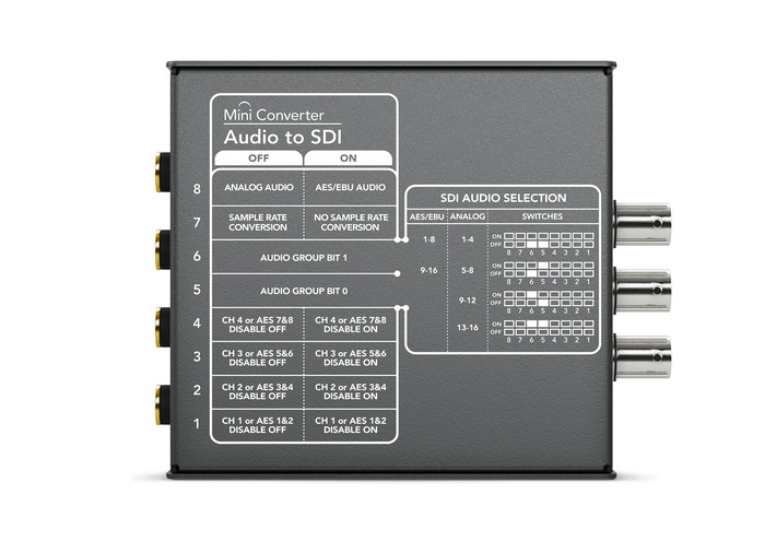 Blackmagic Design Mini Converter Audio to SDI 4x 1/4" Audio Input To 1080p 3G/HD/SD-SDI Embedder And Converter