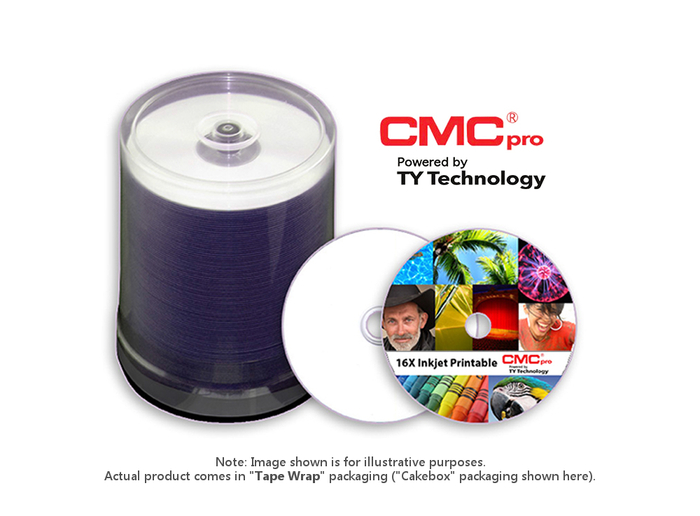 JVC TDMR-SPP-SK16 CMC Pro 4.7GB DVD-R 16X Silver Inkjet Hub Printable, 100 Pack, Tape Wrap