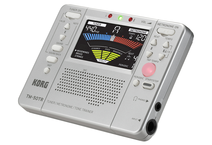 Korg TM50TRSL Tuner / Metronome / Tone Trainer, Silver