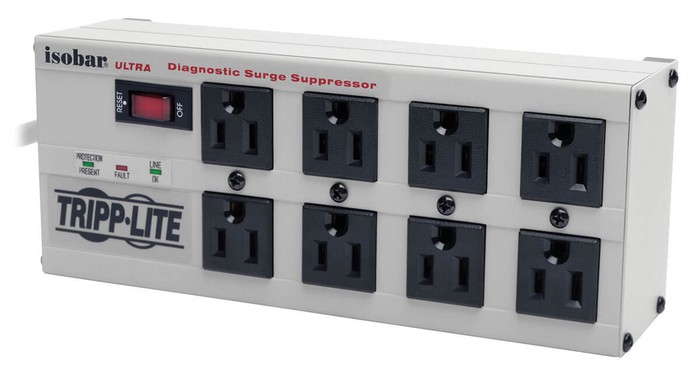 Tripp Lite ISOBAR8ULTRA Isobar Surge Protector With 8 Right-Angle Outlets, 12' Cord