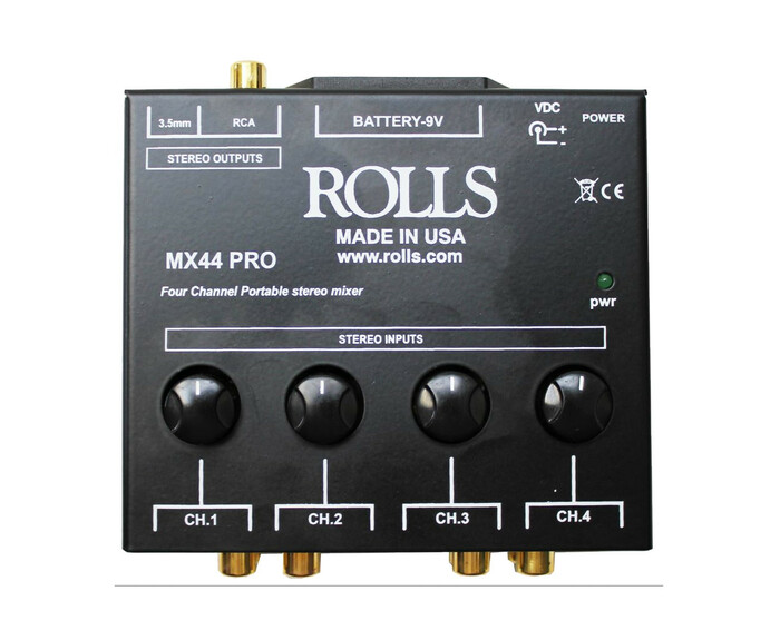 Rolls MX44 Pro 4-Channel Stereo RCA And 1/8" Mixer