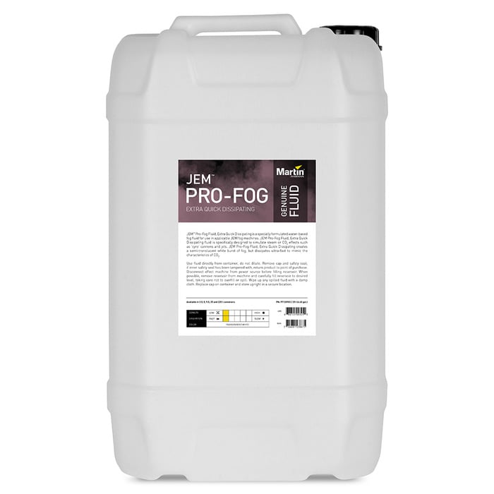 Martin Pro Pro-Fog Fluid, Extra Quick Dissipating 25L Container Of Water-Based Extra Fast Dissipating Fog Fluid For JEM Fog Machines
