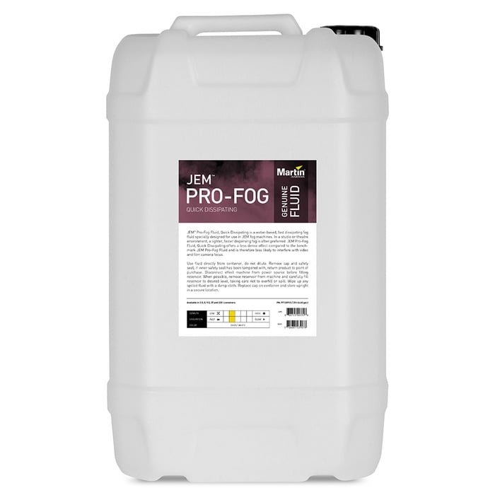 Martin Pro Pro-Fog Fluid, Quick Dissipating 25L Container Of Water-Based Fast Dissipating Fog Fluid For JEM Fog Machines