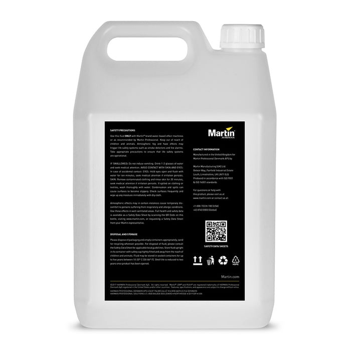Martin Pro Jem Low-Fog Fluid 4-5L Containers Of Water-Based Low-Fog Fluid For JEM Glaciator