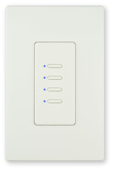 Interactive Technologies ST-UP3-CW-LB Ultra Series Passive 3-Button Network Station In White With Blue LED Indicator