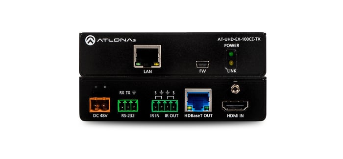 Atlona Technologies AT-UHD-EX-100CE-TX 4K/UHD HDBaseT Transmitter For Up To 328' With Ethernet And Control