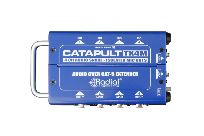 Radial Engineering CATapult TX4M 4-Channel Transmitter, Balanced I/O, Mic-Level Transformers