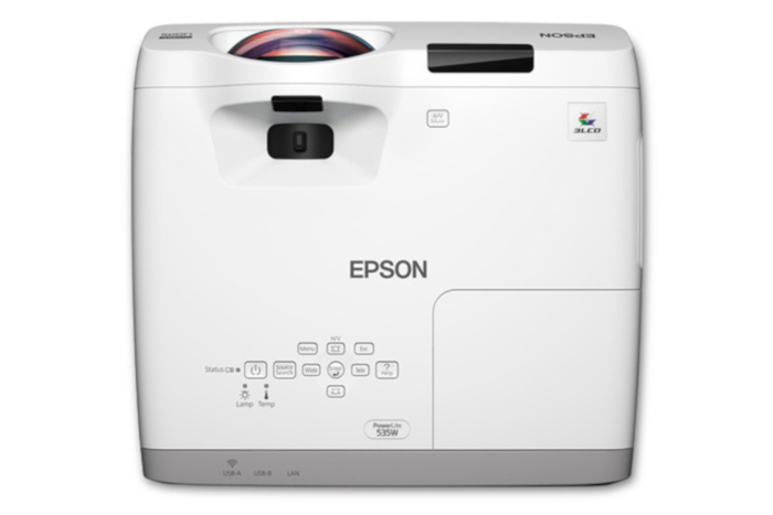 Epson PowerLite 535W 3400 Lumens WXGA 3LCD Short Throw Projector
