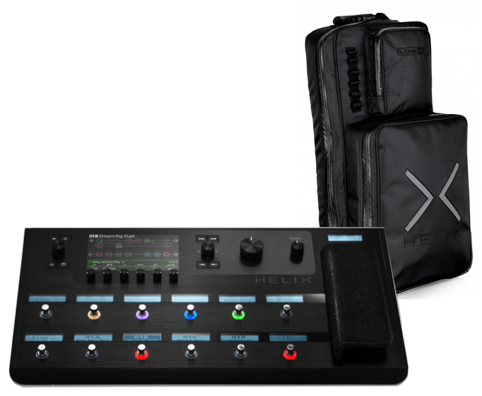 Line 6 Helix Footswitch and Backpack Guitar Multi-FX Floor Processor, Aluminum Housing With Backpack