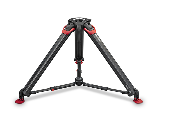 Sachtler 5585 Flowtech 100 MS Carbon Fiber Tripod With Mid-Level Spreader And Rubber Feet