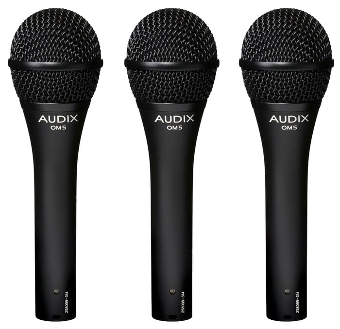 Audix OM5TRIO Hypercardioid Dynamic Handheld Vocal Mic, 3 Pack