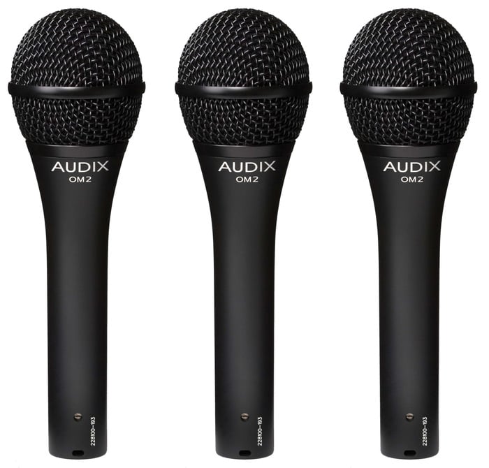 Audix OM2TRIO Hypercardioid Dynamic Handheld Vocal Mic, 3 Pack