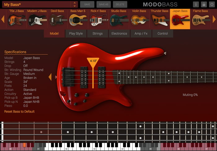 IK Multimedia MODO-BASS Physical Modeling Bass Plug In [download]