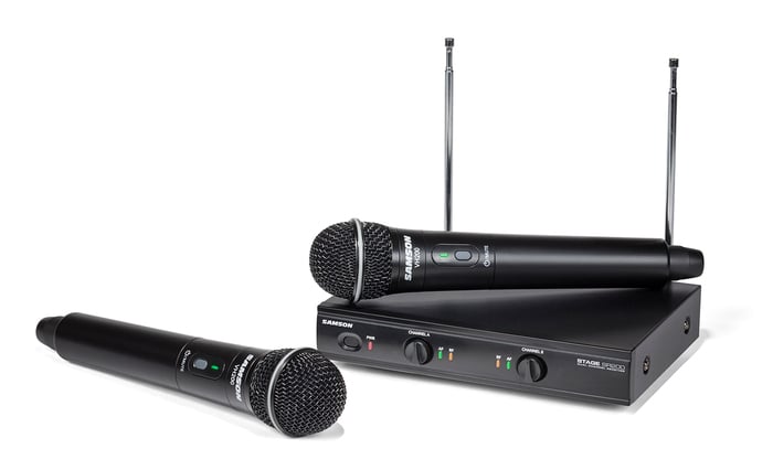 Samson SWS200HH-A Stage 200 Dual-Channel Handheld Wireless System With 2 Q6 Microphones