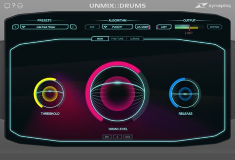 Zynaptiq Software UNMIX::DRUMS Boost Or Attenuate Drums In Mixed Music [download]