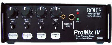 Rolls MX124 4-Channel Microphone Mixer
