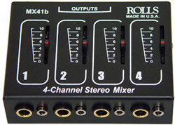 Rolls MX41b 2-Channel Passive Stereo Mixer With 1/4" And 1/8" Inputs