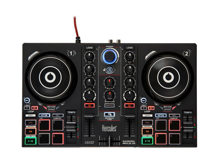Hercules DJ DJControl Inpulse 200 2-Channel DJ Controller For DJUCED With Light Guides