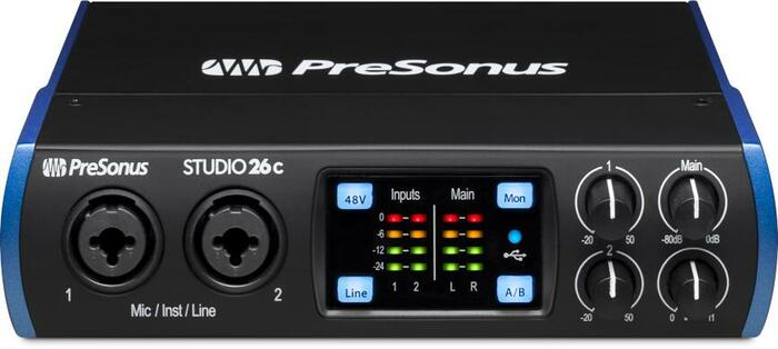 PreSonus Studio 26c 2 X 4 USB-C Audio Interface With Studio One Artist DAW Software