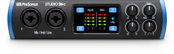 PreSonus Studio 26c 2 X 4 USB-C Audio Interface With Studio One Artist DAW Software