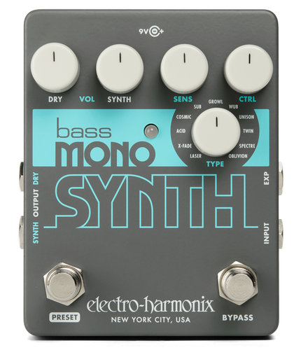 Electro-Harmonix BASS-MONO-SYNTH Bass Synthesizer Emulation Effects Pedal