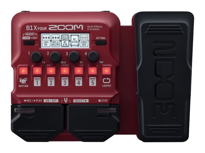 Zoom B1 Four Bass Multi Effects Pedal With Amp Simulation, Looper And Built-In Drum Patterns