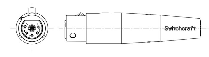 Switchcraft A6F 6-pin XLRF A Series Cable Mount Connector