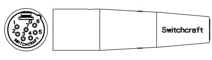 Switchcraft A7M 7-pin XLRM A Series Cable Mount Connector