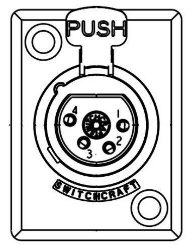 Switchcraft D4F 4-pin XLRF D Series Panel Mount Connector