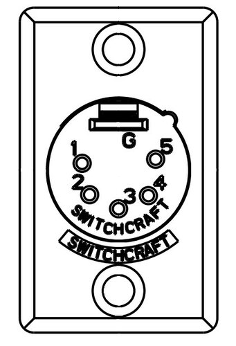 Switchcraft D5M 5-pin XLRM D Series Panel Mount Connector