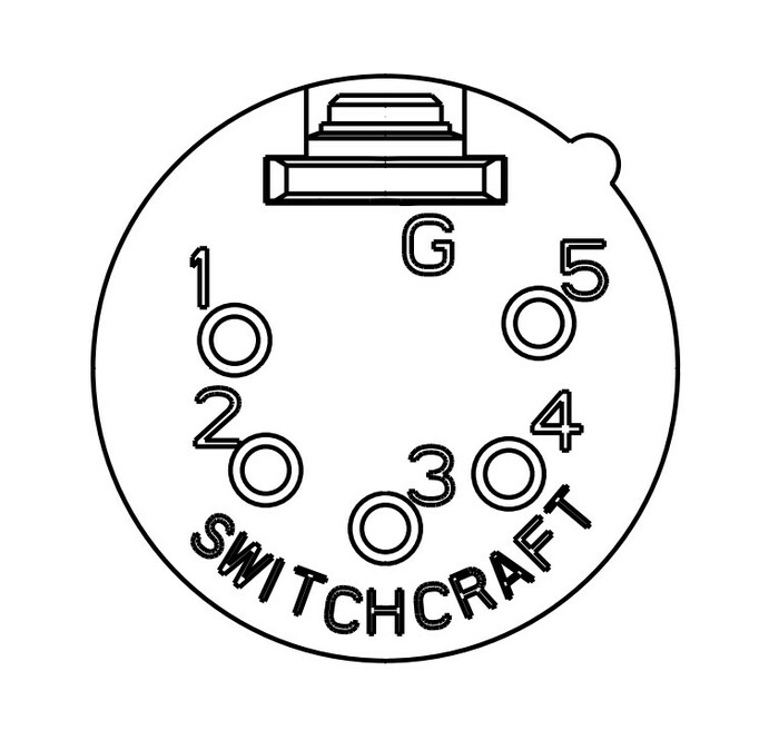 Switchcraft QG5M 5-pin XLRM QG Insert, Latch Lock