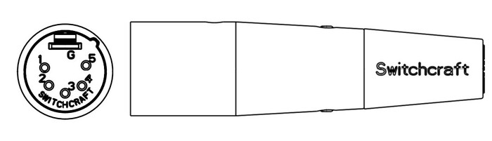 Switchcraft A5MB 5-pin XLRM A Series Cable Mount Connector