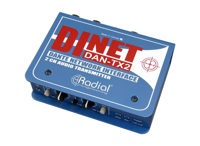 Radial Engineering DiNET DAN-TX2 2-Channel Dante/AES67 Network Transmitter