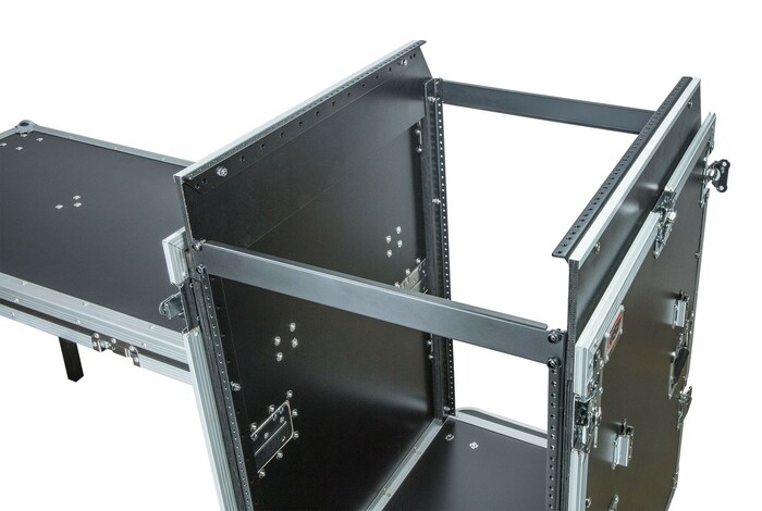 Elite Core MC14U-16SL 16 Space ATA Mixer/Amp Rack With Attached Standing Lid Table