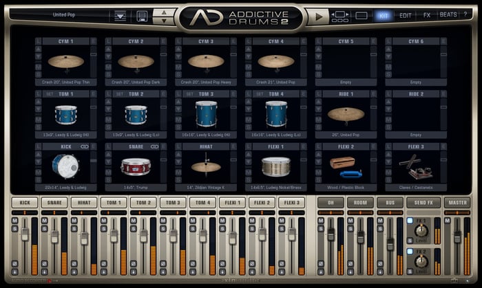 XLN Audio Addictive Drums 2: CustXL Addictive Drums 2: Custom XL [download]