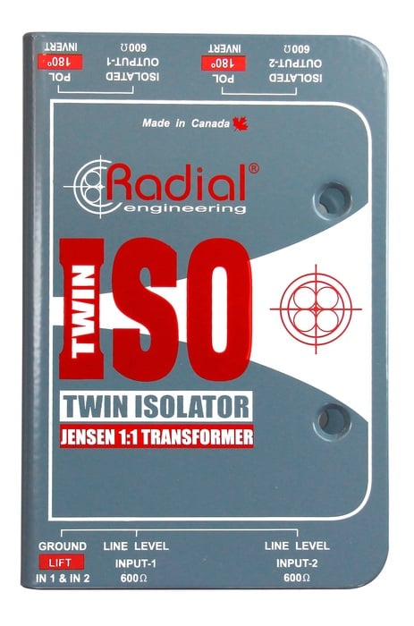 Radial Engineering Twin-Iso Line Level Isolator, Passive 2-Channel Balanced With Jensen Transformers