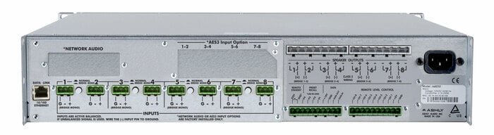 Ashly ne8250.70pe 8-Channel Amplifier With Protea DSP, 250W At 70V